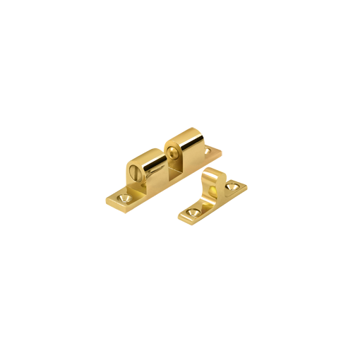 Deltana BTC20CR003 2-1/4" Base Length Accessory Double Ball Tension Catch Lifetime Polished Brass
