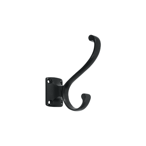 3-3/8" Height Heavy Duty Coat And Hat Hook Paint Black