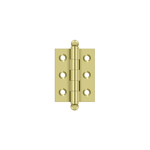 2" Height X 1-1/2" Width Full Inset Cabinet Butt Hinge With Ball Tip Polished Brass
