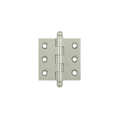 2" Height X 2" Width Full Inset Cabinet Butt Hinge With Ball Tip Polished Nickel