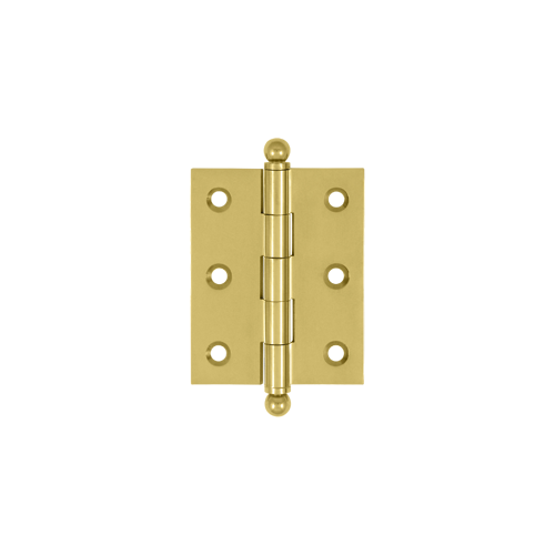 2-1/2" Height X 2" Width Full Inset Cabinet Butt Hinge With Ball Tip Lifetime Polished Brass