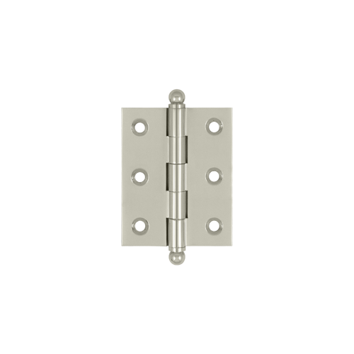2-1/2" Height X 2" Width Full Inset Cabinet Butt Hinge With Ball Tip Polished Nickel