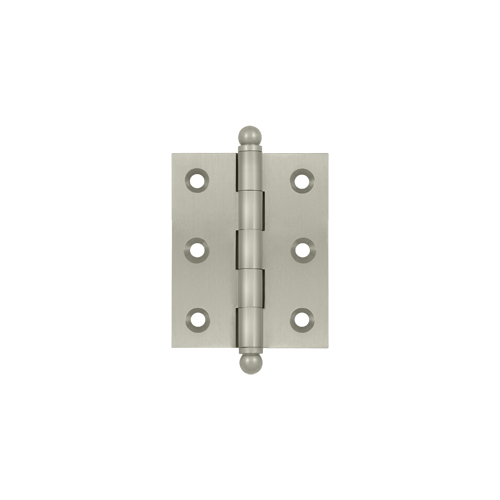 2-1/2" Height X 2" Width Full Inset Cabinet Butt Hinge With Ball Tip Satin Nickel
