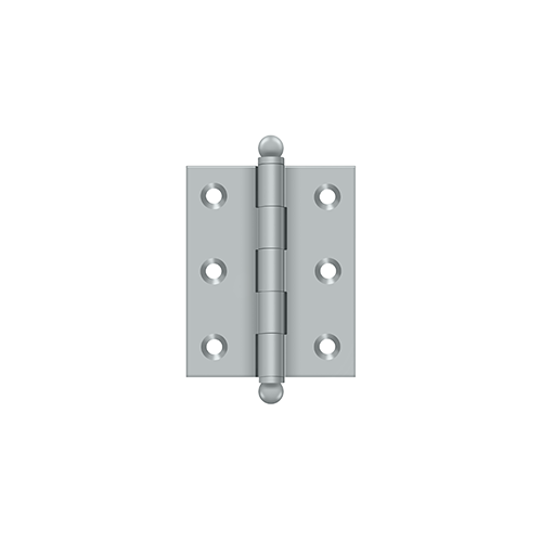 2-1/2" Height X 2" Width Full Inset Cabinet Butt Hinge With Ball Tip Satin Chrome