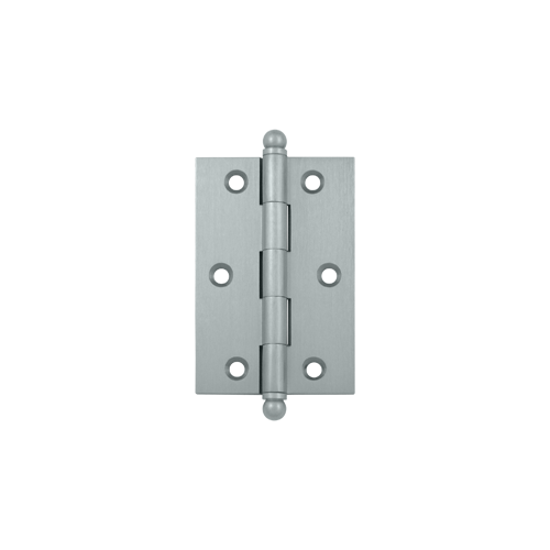 3" Height X 2" Width Full Inset Cabinet Butt Hinge With Ball Tip Satin Chrome Pair