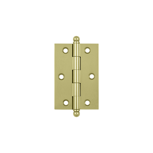 3" Height X 2" Width Full Inset Cabinet Butt Hinge With Ball Tip Unlacquered Brass Pair