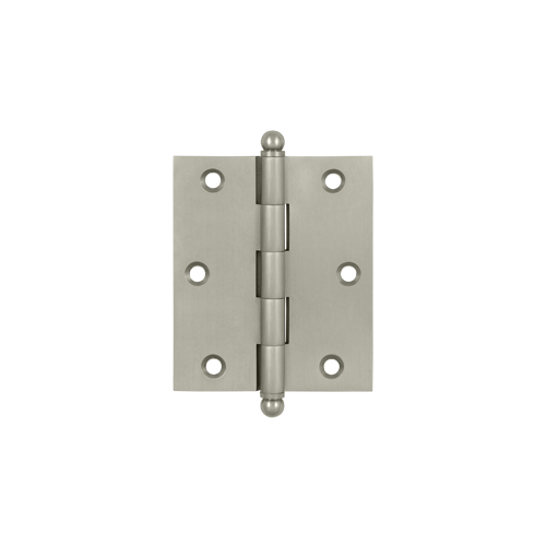 3" Height X 2-1/2" Width Full Inset Cabinet Butt Hinge With Ball Tip Satin Nickel