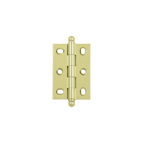 2-1/2" Height X 1-3/4" Width Full Inset Cabinet Butt Hinge With Ball Tip Full Inset W/Adjustable Unlacquered Brass Pair