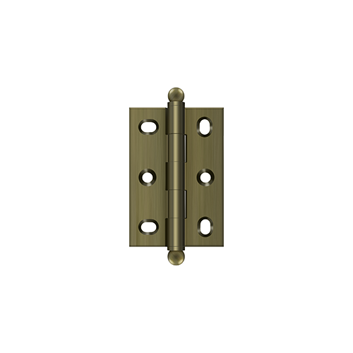 2-1/2" Height X 1-3/4" Width Full Inset Cabinet Butt Hinge With Ball Tip Adjustable Antique Brass