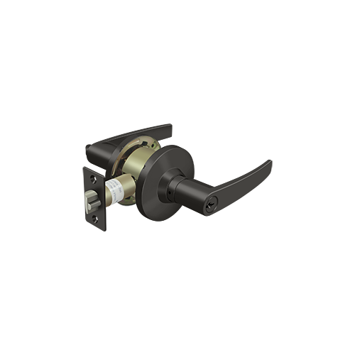 Deltana CL700EL-10B Clarendon Commercial Grade-2 Door Lever With T-Strike Straight/Entry Oil Rubbed Bronze