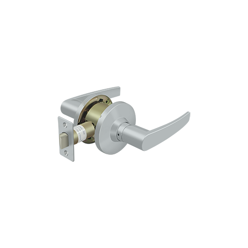Clarendon Commercial Grade-2 Door Lever With T-Strike Straight/Passage Brushed Chrome