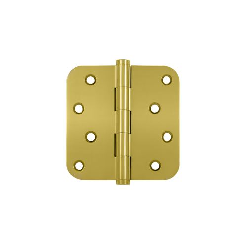 4" Height X 5/8" Radius Residential Solid Brass Mortise Hinge Ball Bearing W/Radius Corner & Zig Zag Holes Lifetime Brass Pair