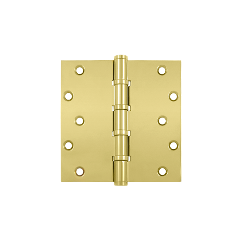 6" Height X 6" Width Square Corner Ball Bearing Full Mortise Hinge 4BB Option Lifetime Brass Pair