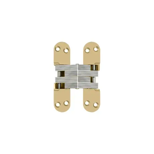 4-5/8" Height X 1-1/8" Width Invisible Concealed Door Hinge Adjustable Brushed Brass Pair