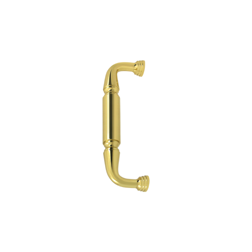 8" Center To Center Traditional Style Surface Mount Door Pull Without Rosette Polished Brass