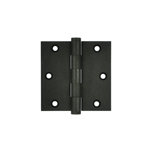 3-1/2" Height X 3-1/2" Width Commercial Solid Brass Mortise Hinge Plain Bearing W/SQ Corner Bronze Dark Pair