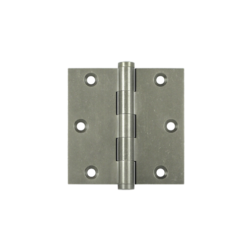 3-1/2" Height X 3-1/2" Width Commercial Solid Brass Mortise Hinge Plain Bearing W/SQ Corner White Medium Pair