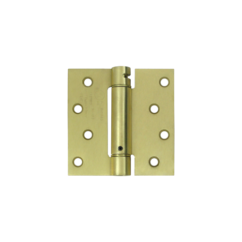 4" Height X 4" Width UL Listed Square Corner Mortise Spring Hinge Square Corner Brushed Brass