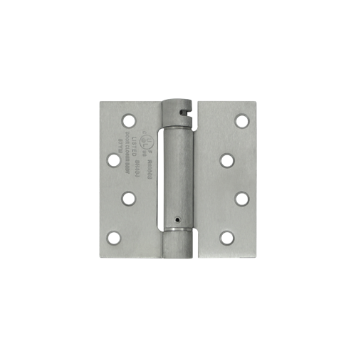 4" Height X 4" Width UL Listed Square Corner Mortise Spring Hinge Square Corner Satin Stainless Steel