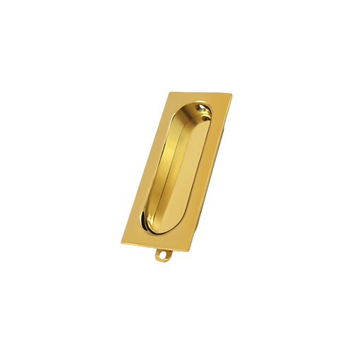 3-1/8" Height X 1-5/16" Width Rectangular Accessory Flush Pull Lifetime Polished Brass