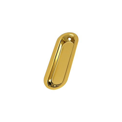 3-1/2" Height X 1-1/4" Width Accessory Oblong Sliding Door Flush Pulls Lifetime Polished Brass