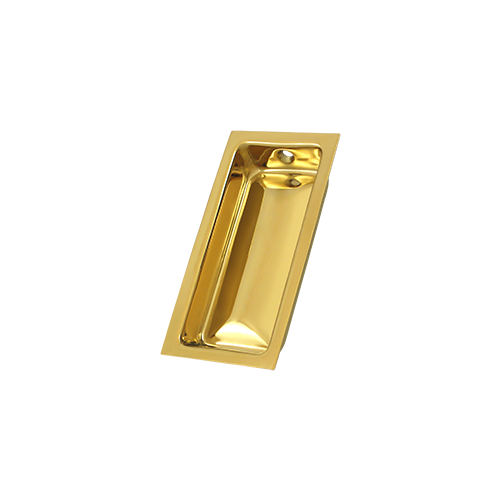 3-5/8" Height X 1-3/4" Width Contemporary Large Flush Pull Lifetime Polished Brass