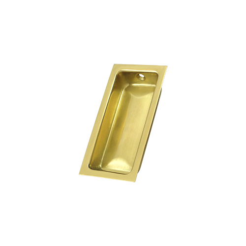 3-5/8" Height X 1-3/4" Width Contemporary Large Flush Pull Polished Brass