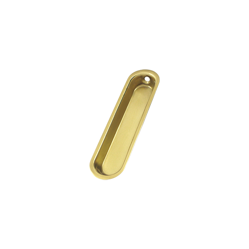 4" Height X 1" Width Accessory Oblong Sliding Door Flush Pulls Polished Brass