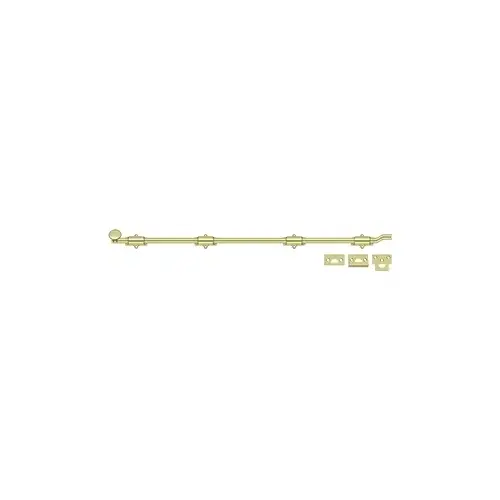 42" Length HD Surface Door Bolt With Offset Polished Brass