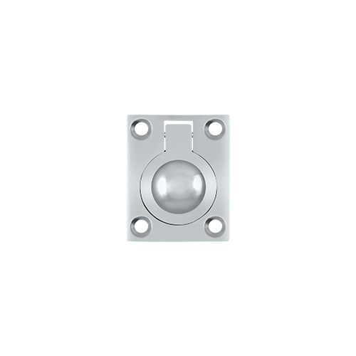 1-3/4" Height X 1-3/8" Width Flush Mount Square Ring Pulls Polished Chrome