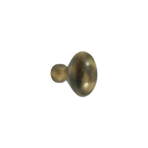 1-1/4" Length Long Oval Cabinet Knob Antique Brass
