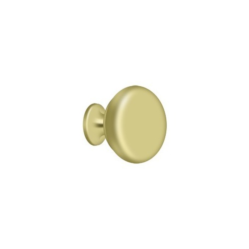 1-1/4" Diameter Mushroom Cabinet Knob Plain Polished Brass