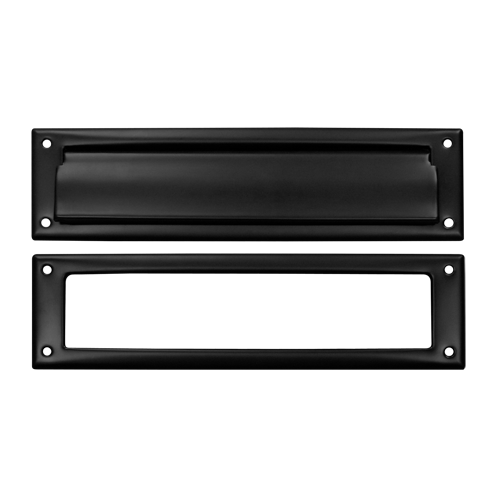 13-1/8" Length X 3-5/8" Height Door Mail Slot With Interior Frame Paint Black
