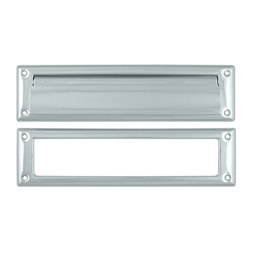 13-1/8" Length X 3-5/8" Height Door Mail Slot With Interior Frame Chrome