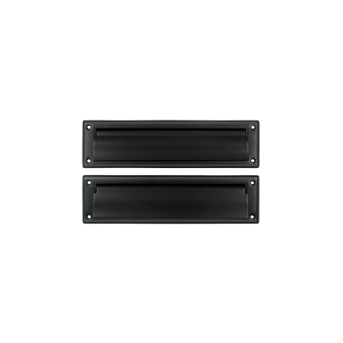 13-1/8" Length X 3-5/8" Height Door Mail Slot With Interior Flap Paint Black