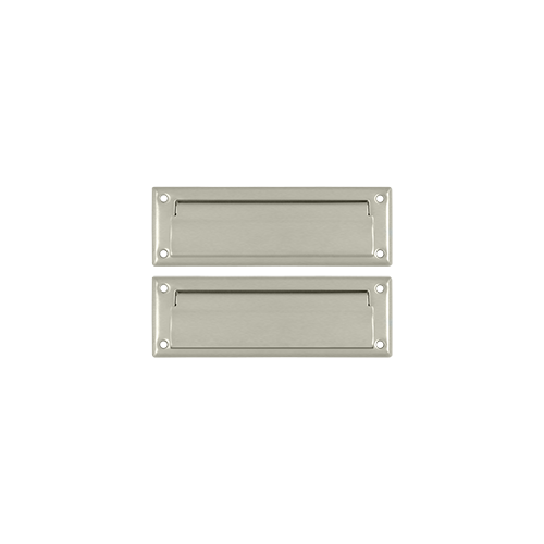 8-7/8" Length X 2-7/8" Height Door Mail Slot With Back Plate Brushed Nickel