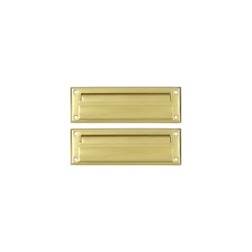 Mail Slot 8-7/8" with Back Plate; Bright Brass Finish