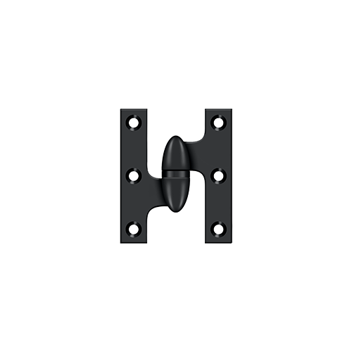 2-1/2" Height X 2" Width Olive Knuckle Door Hinge With Ball Bearing Left Hand Paint Black