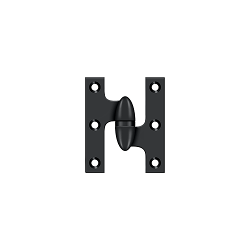 2-1/2" Height X 2" Width Olive Knuckle Door Hinge With Ball Bearing Right Hand Paint Black