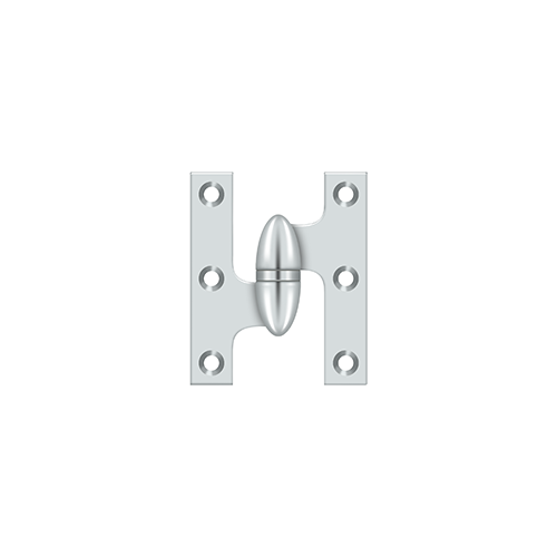 2-1/2" Height X 2" Width Olive Knuckle Door Hinge With Ball Bearing Left Hand Chrome
