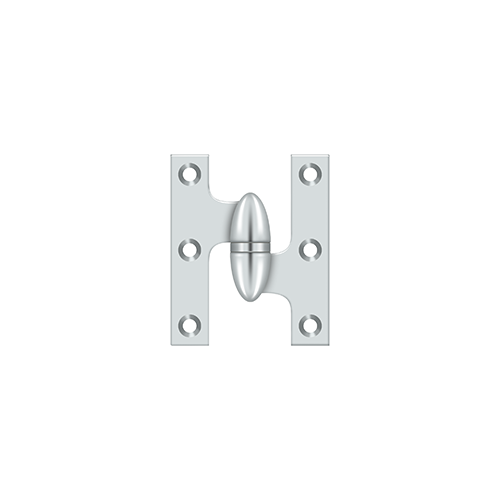 2-1/2" Height X 2" Width Olive Knuckle Door Hinge With Ball Bearing Right Hand Chrome