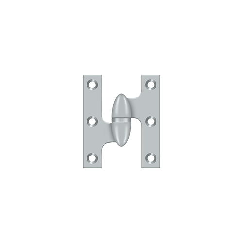 2-1/2" Height X 2" Width Olive Knuckle Door Hinge With Ball Bearing Left Hand Brushed Chrome