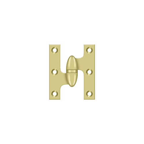 2-1/2" Height X 2" Width Olive Knuckle Door Hinge With Ball Bearing Left Hand Polished Brass