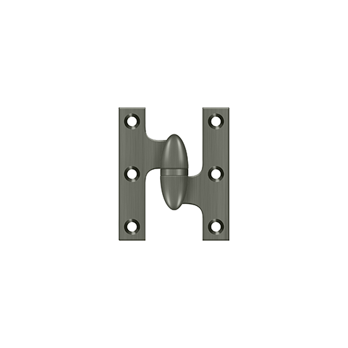 2-1/2" Height X 2" Width Olive Knuckle Door Hinge With Ball Bearing Right Hand Antique Nickel