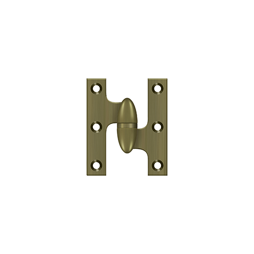 2-1/2" Height X 2" Width Olive Knuckle Door Hinge With Ball Bearing Right Hand Antique Brass