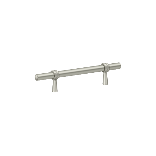 6-1/2" Length Adjustable Long Bar Cabinet Pull Satin Nickel