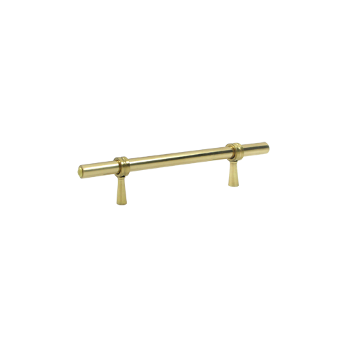 6-1/2" Length Adjustable Long Bar Cabinet Pull Polished Brass