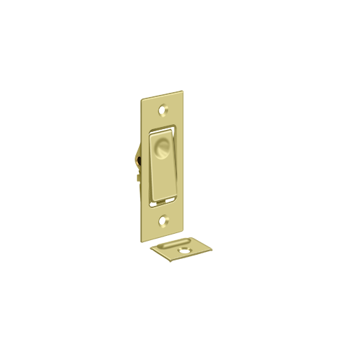 3-1/16" Height Pocket Door Jamb Bolt Polished Brass