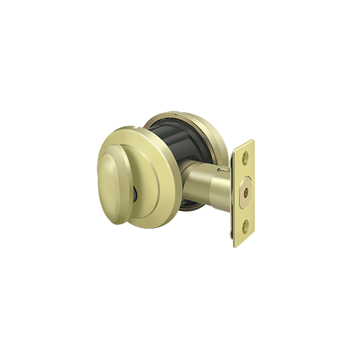 Deltana PRDRSU3 Port Royal Grade-2 Deadbolt Lock With Round Rosette Entry Polished Brass