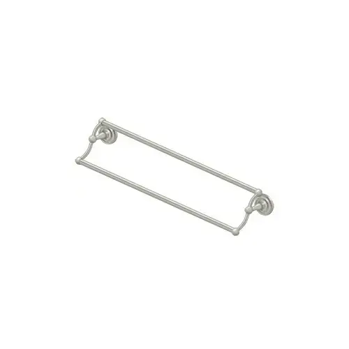 24" Center To Center R-Series Bathroom Towel Bar Double Satin Nickel